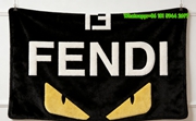 Black White & Yellow Fendi Monster Eyes Flannel Throw Blanket IMG_9317